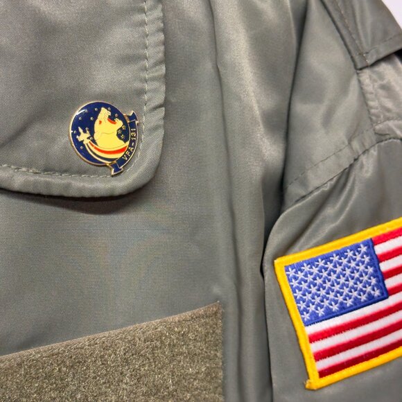 Vtg Military 90's US Navy Flight Jacket CWU-45 Fighter VFA-131Wildcats Hornet - Picture 6 of 10
